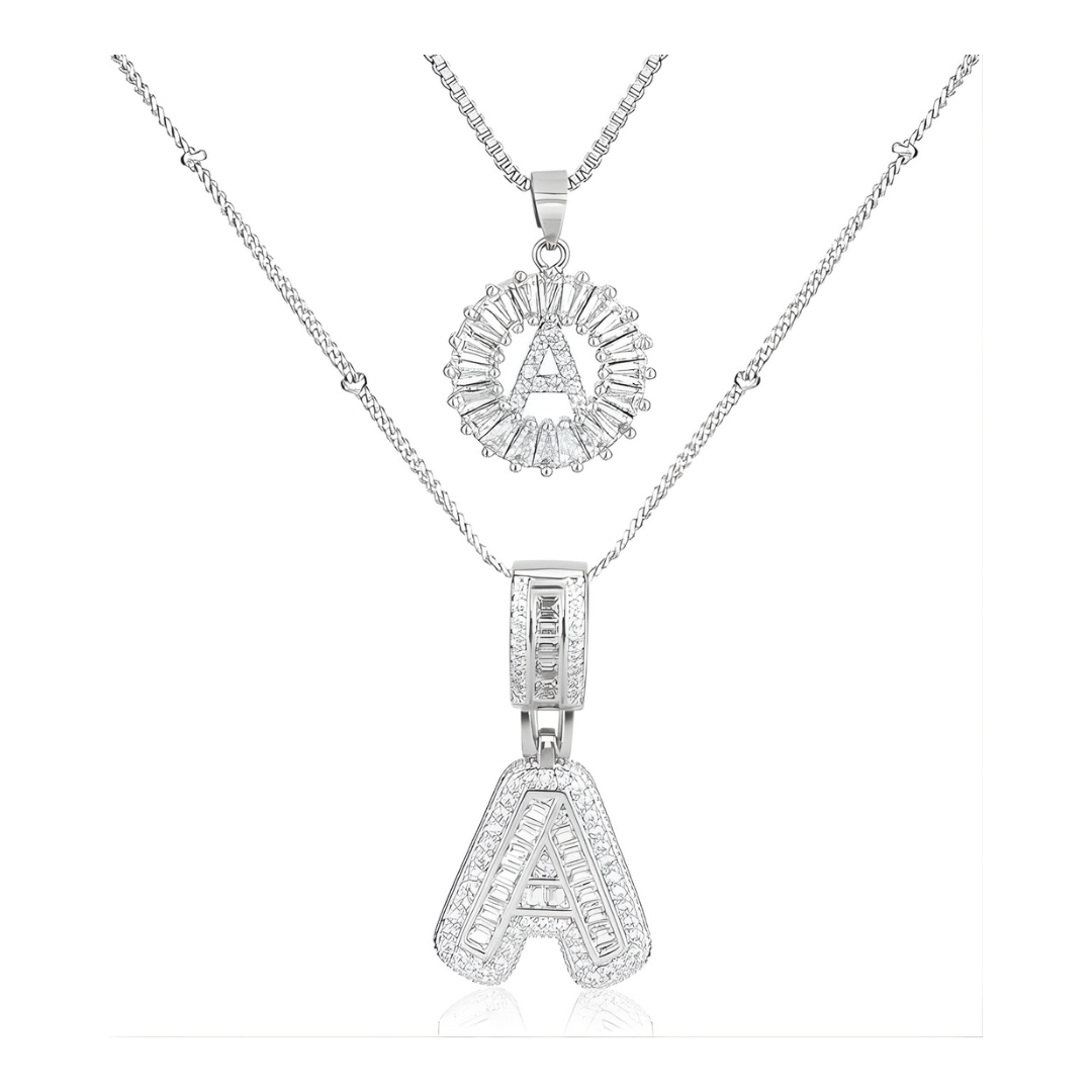 18K Gold Initial Duo Necklace