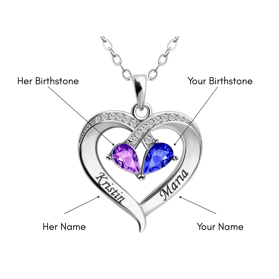 The Soulmate Knot –Birthstone Heart Necklace