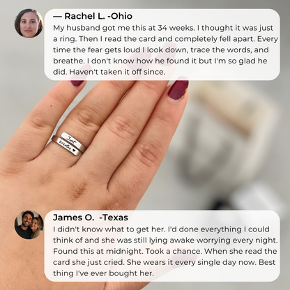 Just Breathe Comfort Ring™ - Your support. On her finger. Every moment.