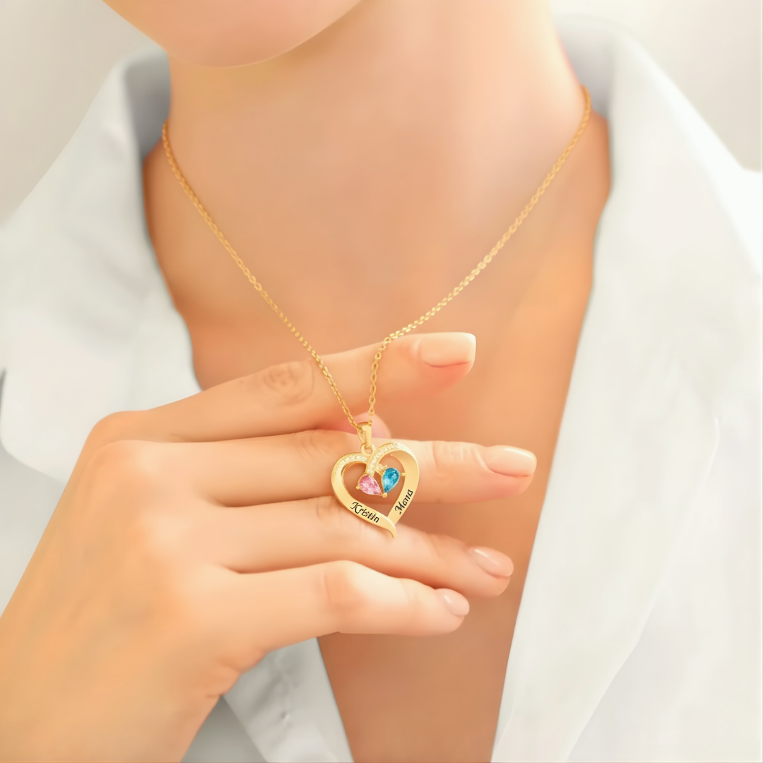 The Soulmate Knot –Birthstone Heart Necklace