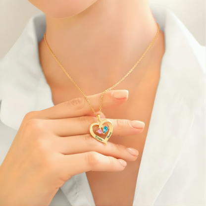The Soulmate Knot –Birthstone Heart Necklace