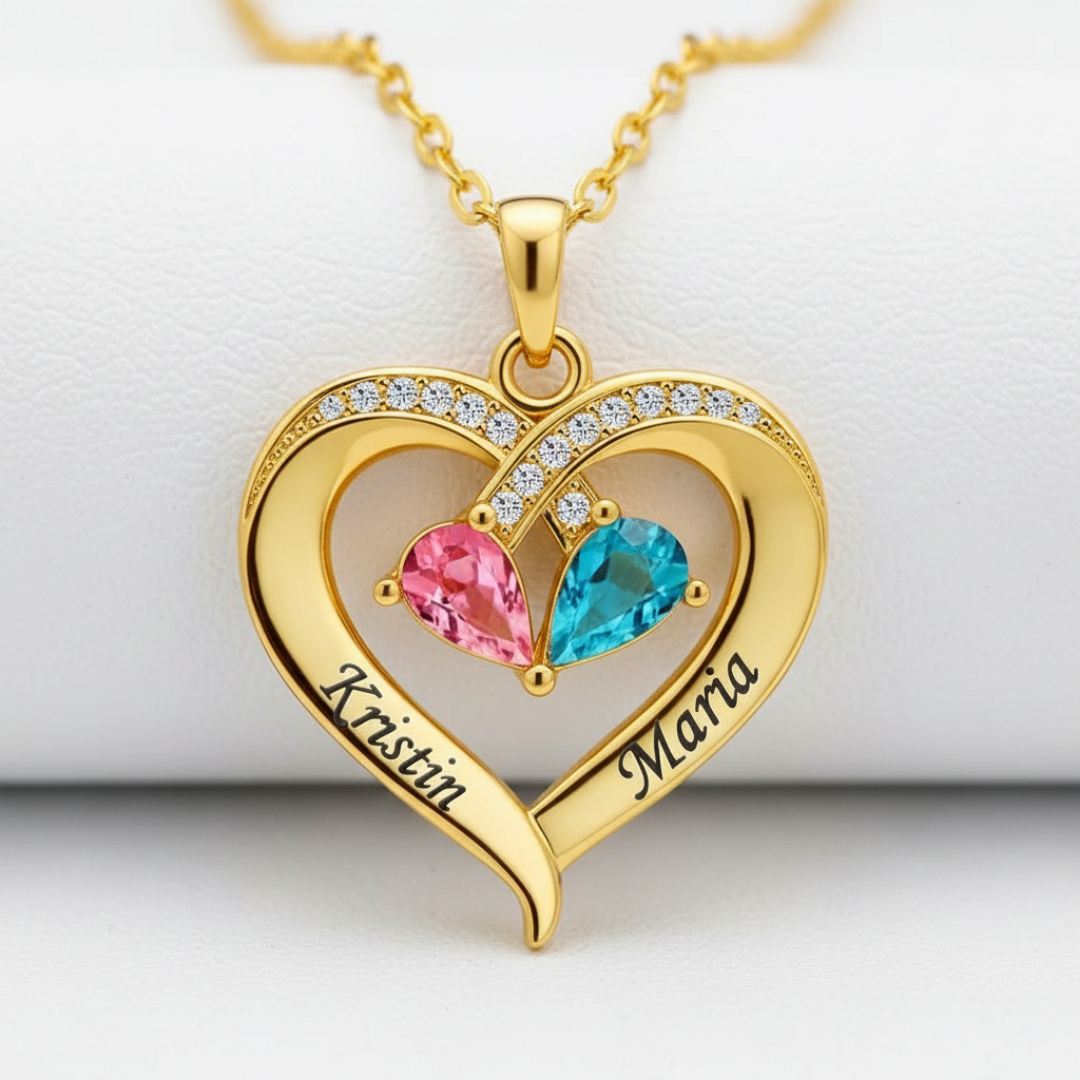 The Soulmate Knot –Birthstone Heart Necklace