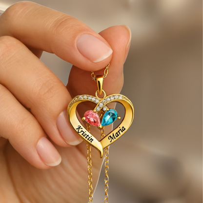 The Soulmate Knot –Birthstone Heart Necklace