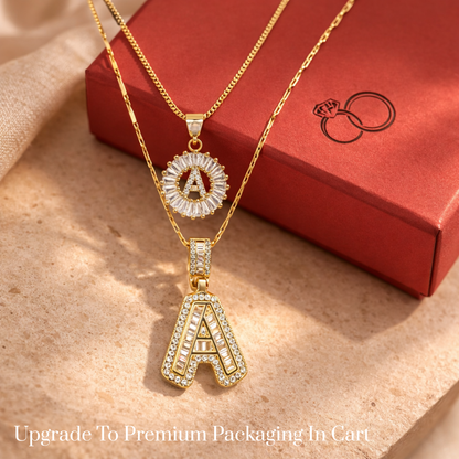 18K Gold Initial Duo Necklace