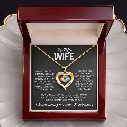 The Soulmate Knot –Birthstone Heart Necklace