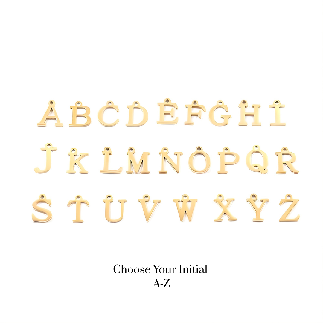 Paperclip Letter Initial Necklace 18K Gold