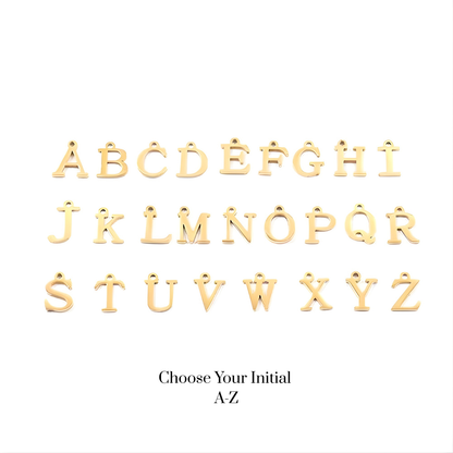 Paperclip Letter Initial Necklace 18K Gold