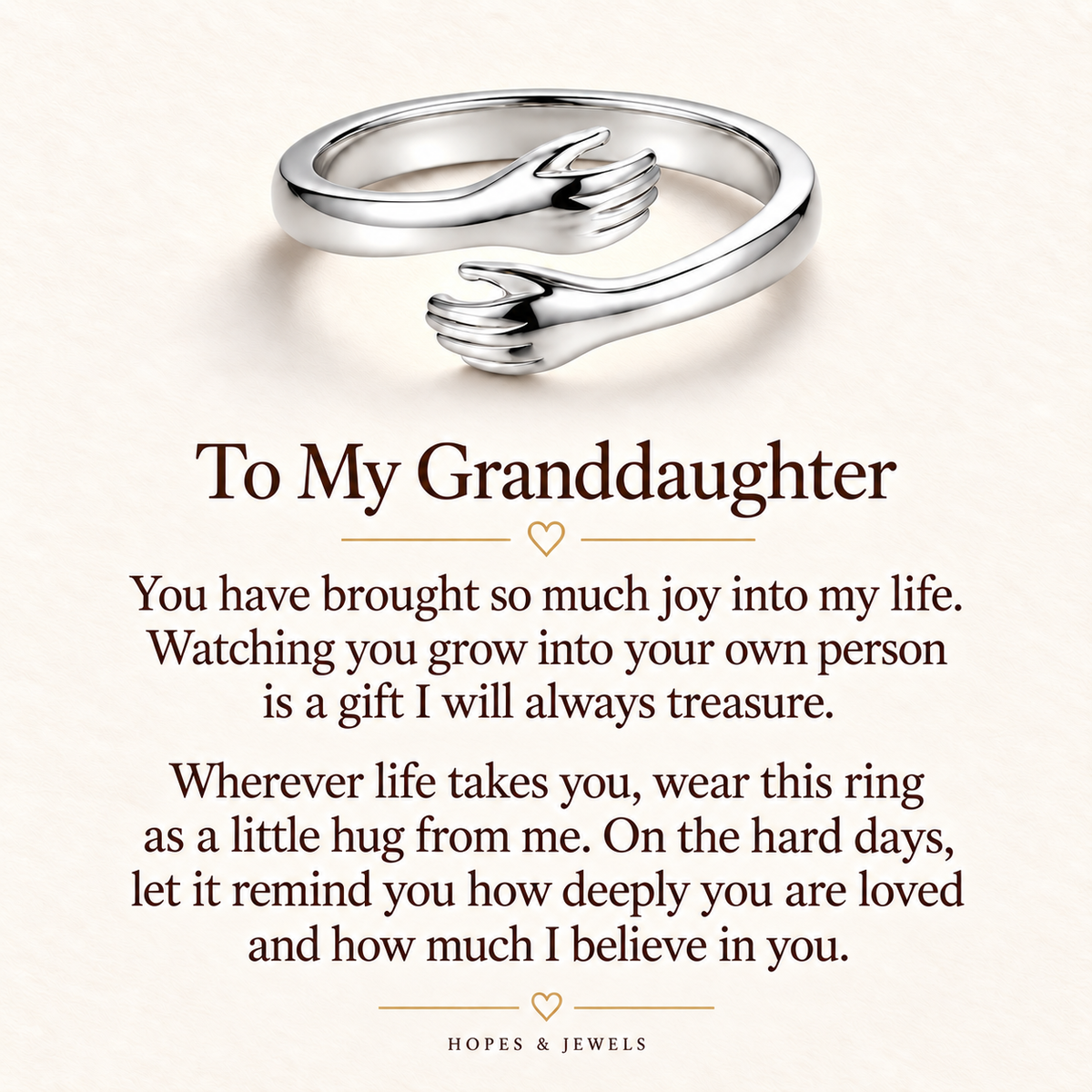 To My Grand-Daughter Hug Ring