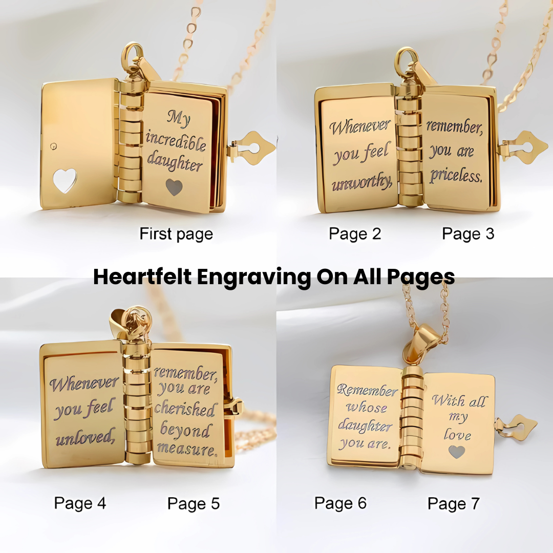 My Precious Daughter Book Necklace