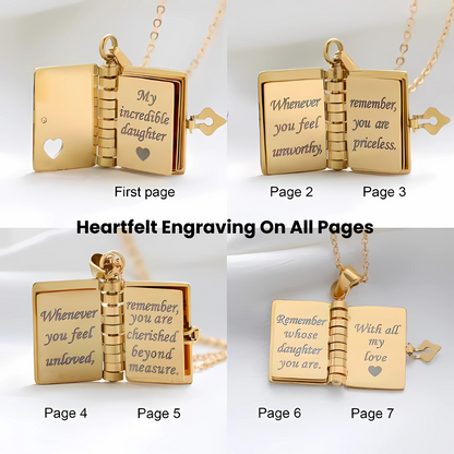 My Precious Daughter Book Necklace