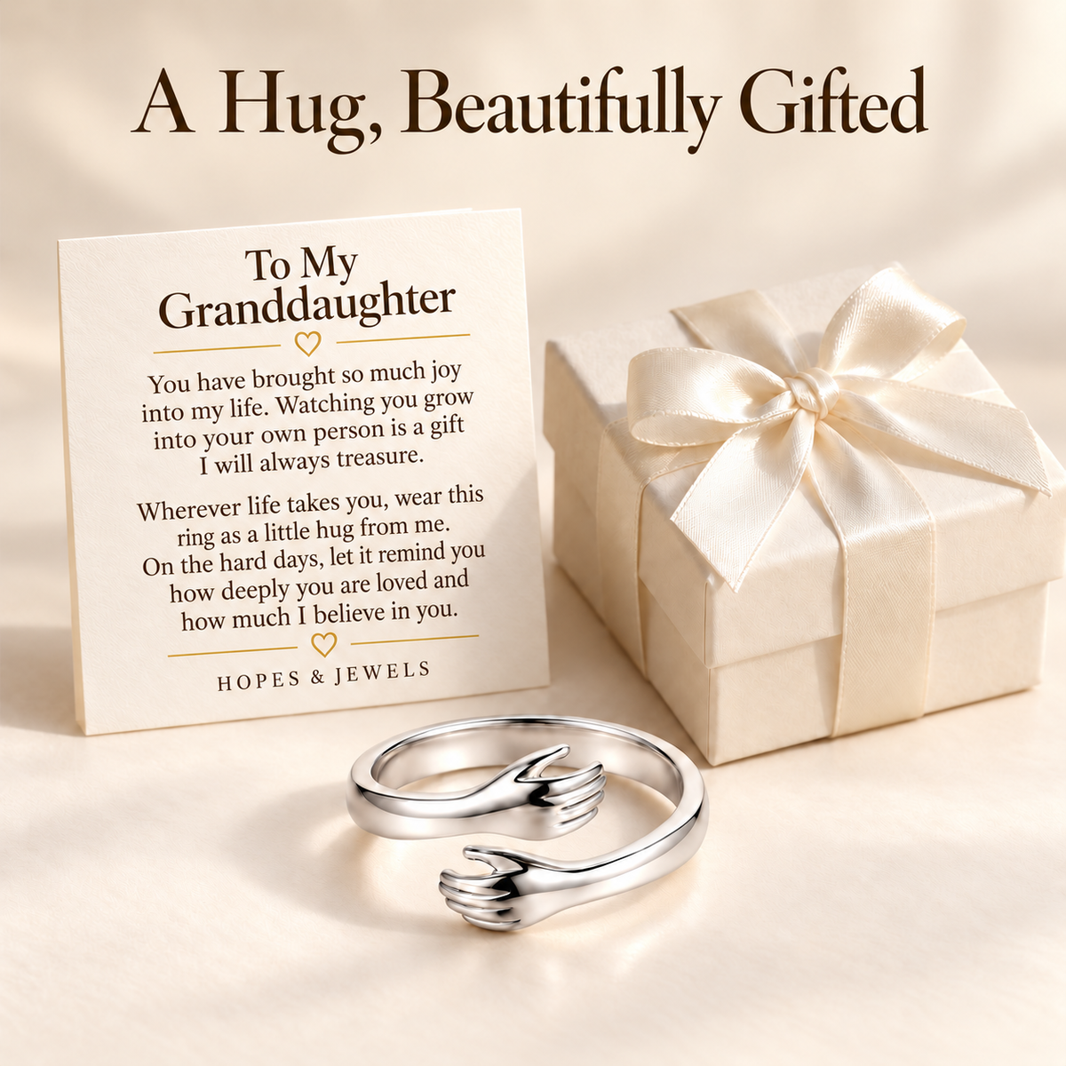 To My Grand-Daughter Hug Ring