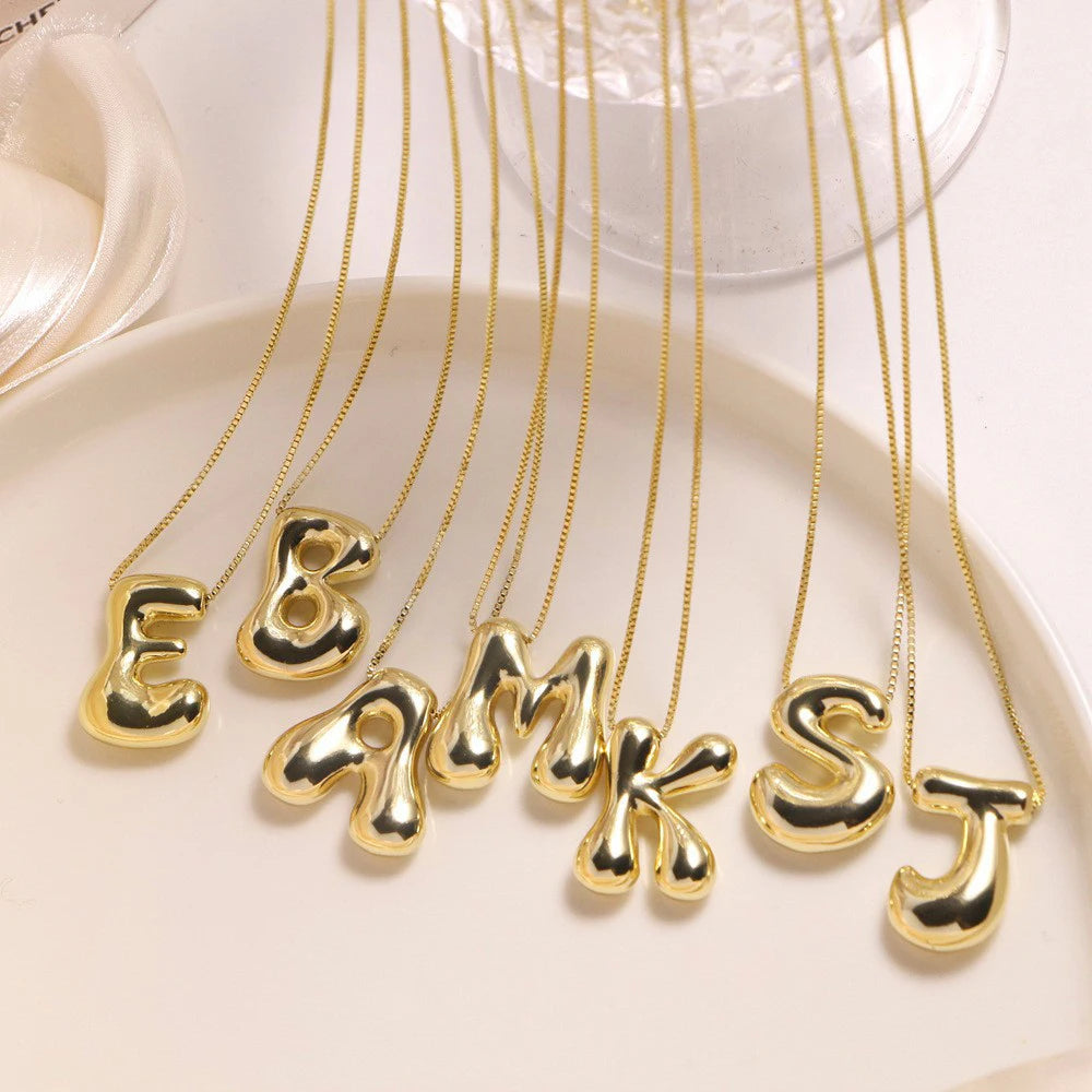 Bubble Initial Name Necklace