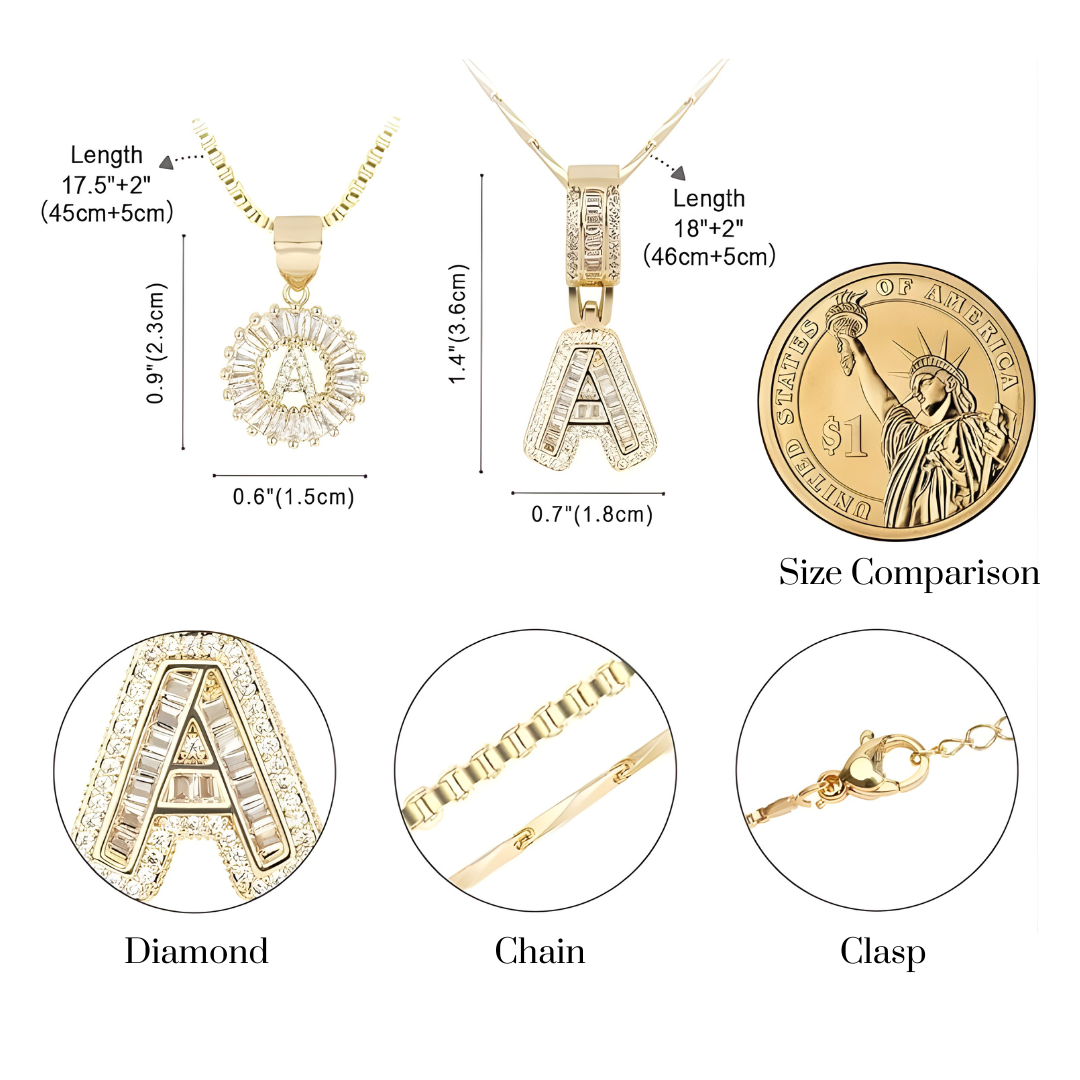 18K Gold Initial Duo Necklace