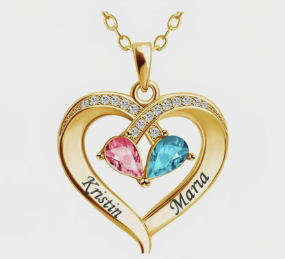 The Soulmate Knot –Birthstone Heart Necklace